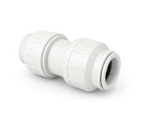 JD Brands Push Fit Straight Connector 22mm, Plastic Plumbing Fitting, Hot and Cold Water Pipe Coupler, Central Heating Connector for Copper and Plastic Pipes