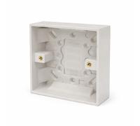 JD Brands Surface Pattress Box 1 Gang 30mm Deep | Surface Mount Back Box for Sockets & Switches | White Electrical Back Box (1 Pack)