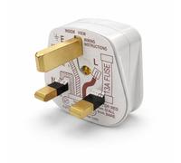 JD Brands UK 3 Pin Plug Top White | 13A Fused BS1363 Plug | Rewireable Replacement Mains Plug (1)