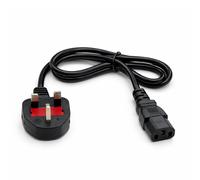 JD Brands UK Power Cable - IEC C13 to BS1363 Plug (Black) | PC & Monit