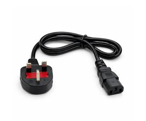 JD Brands UK Power Cable - IEC C13 to BS1363 Plug (Black) | PC & Monit