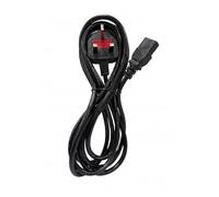 JD Brands UK Power Cable - IEC C13 to BS1363 Plug (Black) | PC & Monitor Mains Lead for Computers, Printers & AV Equipment (3m)