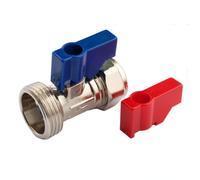 JD Brands Washing Machine/Dishwasher Straight Tap Valve Connector - Hot & Cold Water Inlet Hose Fitting - Silver 3/4" BSP Threaded Isolation Valve for Appliance Connections