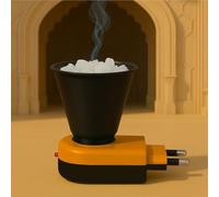 JD FRESH Stainless Steel Camphor Diffuser Burner/Electric Kapoor Dani for Pooja/Bakhoor Burner/Multipurpose Incense Aroma Dhoop Dani for Home/Temple/Meditation & Mosquito Repellent (Black & Orange)