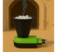 JD FRESH Stainless Steel Camphor Diffuser Burner/Electric Kapoor Dani for Pooja/Bakhoor Burner/Multipurpose Incense Aroma Dhoop Dani for Home/Temple/Meditation & Mosquito Repellent (Black & Green)