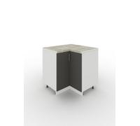 Jd Greta Adjustable Legs Kitchen Base Corner Unit 900mm Cabinet With Doors 90Cm - Dark Grey Matt With Worktop
