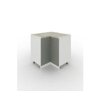 Jd Greta Adjustable Legs Kitchen Base Corner Unit 900mm Cabinet With Doors 90Cm - Grey Matt With Worktop