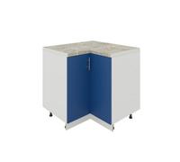 Jd Greta Adjustable Legs Kitchen Base Corner Unit 900mm Cabinet With Doors 90Cm - Navy Blue Matt With Worktop