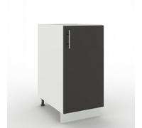 Jd Greta Adjustable Legs Kitchen Base Unit 400mm Storage Cabinet With Door Shelf 40Cm - Dark Grey Matt
