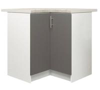Jd Greta Kitchen Base Corner Unit 800mm Cabinet With Doors 80Cm Dark Grey Matt With Worktop
