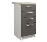 Jd Greta Kitchen Base Drawer Unit 400mm Cabinet With Fronts 40Cm Dark Grey Matt With Worktop