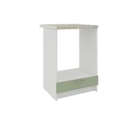 Jd Greta Kitchen Base Oven Unit 600mm Cabinet With Front 60Cm Sage Green Matt With Worktop