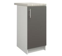 Jd Greta Kitchen Base Unit 400mm Storage Cabinet With Door Shelf 40Cm Dark Grey Matt With Worktop