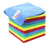 JD HOMEASE Microfiber Cleaning Cloths,12 Pack, 12"x12", All-Purpose Softer Highly Absorbent, Lint-Free, Reusable, Washable Pro Towels Blue, Green, Red, Yellow for House, Kitchen, Bathroom, Car, Office
