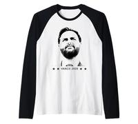 JD Vance 2028 Historic President Coming Soon Black & White Raglan Baseball Tee