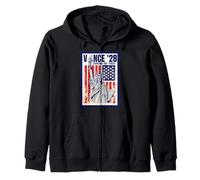 JD Vance 2028 Passing the Torch Patriotic US Flag Zip Hoodie