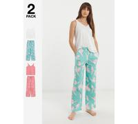 JD WILLIAMS 2 Pack Cotton Pyjama Set Floral Bird 20-22