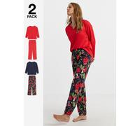 JD WILLIAMS 2 Pack Cotton Pyjama Set Mix Print 12-14