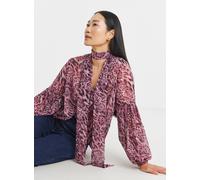 JD WILLIAMS Georgette Collarless Tie Detail Blouse 30