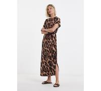 JD WILLIAMS Leopard Print Tie Waist Midaxi T-Shirt Dress 18