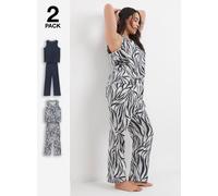 JD WILLIAMS Pretty Secrets Zebra 2 Pack Pyjama Set 24-26