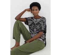JD WILLIAMS Short Sleeve Boxy Top Palm Print 28
