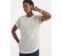 JD WILLIAMS Textured Sequin Longline Curved Hem Short Sleeve Top 32