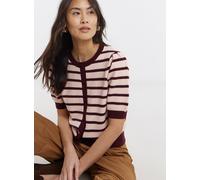 JD WILLIAMS Textured Stripe Short Sleeve Cardigan 24-26