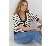 JD WILLIAMS Textured Stripe Short Sleeve Cardigan 8-10