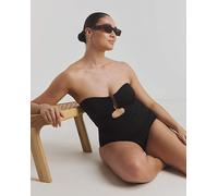 JD Williams Trim Bandeau Swimsuit Black 18