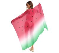 Jdadrh Sarong Coverups for Women Beach Wrap Skirt Swimsuit Wraps Long Chiffon Sarong Wraps, Funny Watermelon, One Size