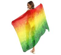Jdadrh Sarong Coverups for Women Beach Wrap Skirt Swimsuit Wraps Long Chiffon Sarong Wraps, Jamaica Rasta, One Size