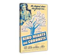 jdalcbe Kind Hearts And Coronets (1949) Movie Poster Canvas Poster Wall Art Decor Print Picture Paintings for Living Room Bedroom Decoration 12x18inch(30x45cm)