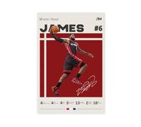 jdalcbe Lebron James Poster, Miami Heat Canvas Poster Bedroom Decor Landscape Office Room Decor Gift 16x24inch(40x60cm)