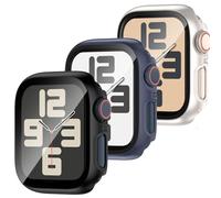 JDBLHM 44mm Case for Apple Watch SE 3(2025)/SE 2/SE/Series 6/5/4 with Tempered Glass Screen Protector,Slim Face Cover and Protective Bumper for iwatch 44 mm,3 Packs