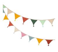 JDBlissful Bunting Banner Fabric Flag Banners Multicolor, 20 PCS Garden Bunting, Vintage Fabric Bunting, Nursery Bunting for Wedding Birthday Baby Shower Anniversary Nursery 2.6m (candy colours)