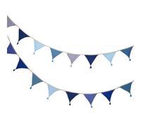 JDBlissful Fabric Flag Bunting Banner - 20 PCS Multicolor Garden Vintage Bunting for Wedding, Birthday, Baby Shower, Anniversary, Nursery - 2.6m (Blue)
