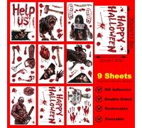 JDBlissful Halloween Window Clings Stickers, Halloween Decorations Indoor Window Stickers, Halloween Creepy Window Treatment Wall Decor Door Covers for Halloween Scary Haunted House Party (Black)