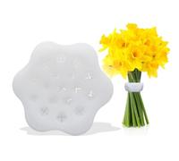 JDBlissful Spiral Ikebana Stem Holder, Reusable Spiral Stem Holder for Flowers, Silicone Stem Holder with 17 Holes, White DIY Bouquet Twister Flower Arrangement for Flowers Vases Floral Art Accessory