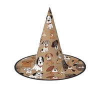 JDbncxe 1 PC Halloween Hat – Cartoon cute puppy Print Witches Decor Party, Cosplay Accessory, Festive Carnival Headband, Magic Wizard Cap