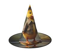 JDbncxe 1 PC Halloween Hat â€“ Chubby little yellow duck Print Witches Decor Party, Cosplay Accessory, Festive Carnival Headband, Magic Wizard Cap