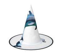 JDbncxe 1 PC Halloween Hat â€“ Dolphin jump Print Witches Decor Party, Cosplay Accessory, Festive Carnival Headband, Magic Wizard Cap