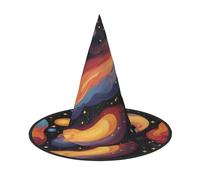 JDbncxe 1 PC Halloween Hat â€“ Fantasy colorful planet Print Witches Decor Party, Cosplay Accessory, Festive Carnival Headband, Magic Wizard Cap