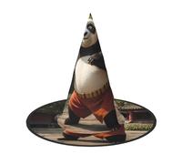 JDbncxe 1 PC Halloween Hat – Giant panda practicing Print Witches Decor Party, Cosplay Accessory, Festive Carnival Headband, Magic Wizard Cap