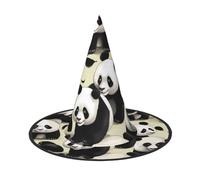 JDbncxe 1 PC Halloween Hat – Giant pandas taking a walk Print Witches Decor Party, Cosplay Accessory, Festive Carnival Headband, Magic Wizard Cap