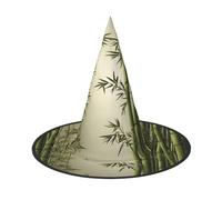 JDbncxe 1 PC Halloween Hat – Green bamboo forest Print Witches Decor Party, Cosplay Accessory, Festive Carnival Headband, Magic Wizard Cap