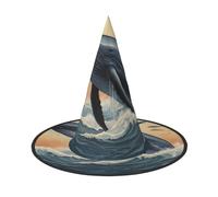 JDbncxe 1 PC Halloween Hat â€“ Sprinkling Dolphin Print Witches Decor Party, Cosplay Accessory, Festive Carnival Headband, Magic Wizard Cap