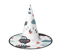 JDbncxe 1 PC Halloween Hat – The cartoon phenomenon Print Witches Decor Party, Cosplay Accessory, Festive Carnival Headband, Magic Wizard Cap