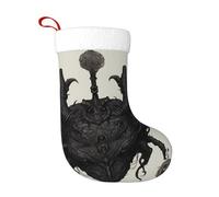 JDbncxe 18 Inches Devil's Flower Print Christmas Stocking - Durable Holiday Fireplace Hanging Decor, Perfect for Xmas, Halloween