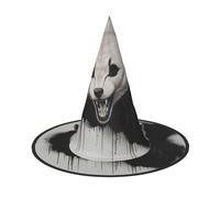 JDbncxe 2 PCS Halloween Hat – Angry howling wolf Print Witches Decor Party, Cosplay Accessory, Festive Carnival Headband, Magic Wizard Cap